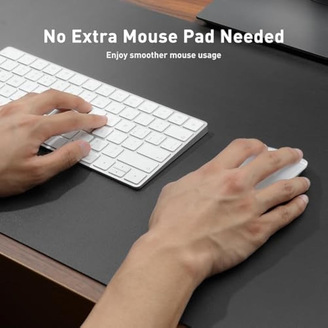 Leather Desk Pad Protector,Mouse Pad,Office Desk Mat,Non-Slip PU Leather Desk Blotter,Laptop Desk Pad,Waterproof Desk Writing Pad for Office and Home (60cm x 35cm, Gray)