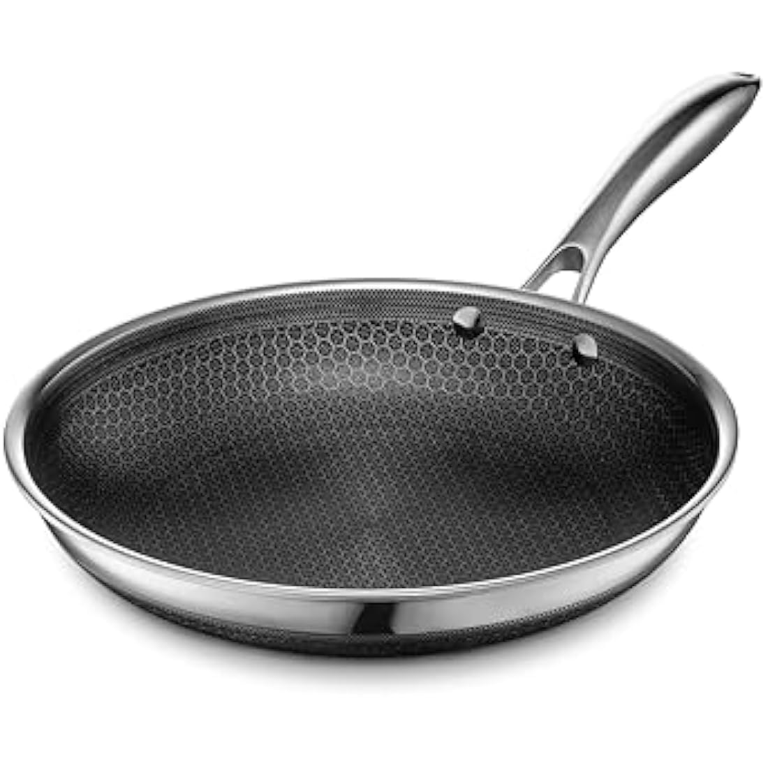 HexClad Hybrid Nonstick Frying Pan, 26 cm, Stay-Cool Handle, Dishwasher and Oven-Safe, Induction Ready, Compatible with All Cooktops