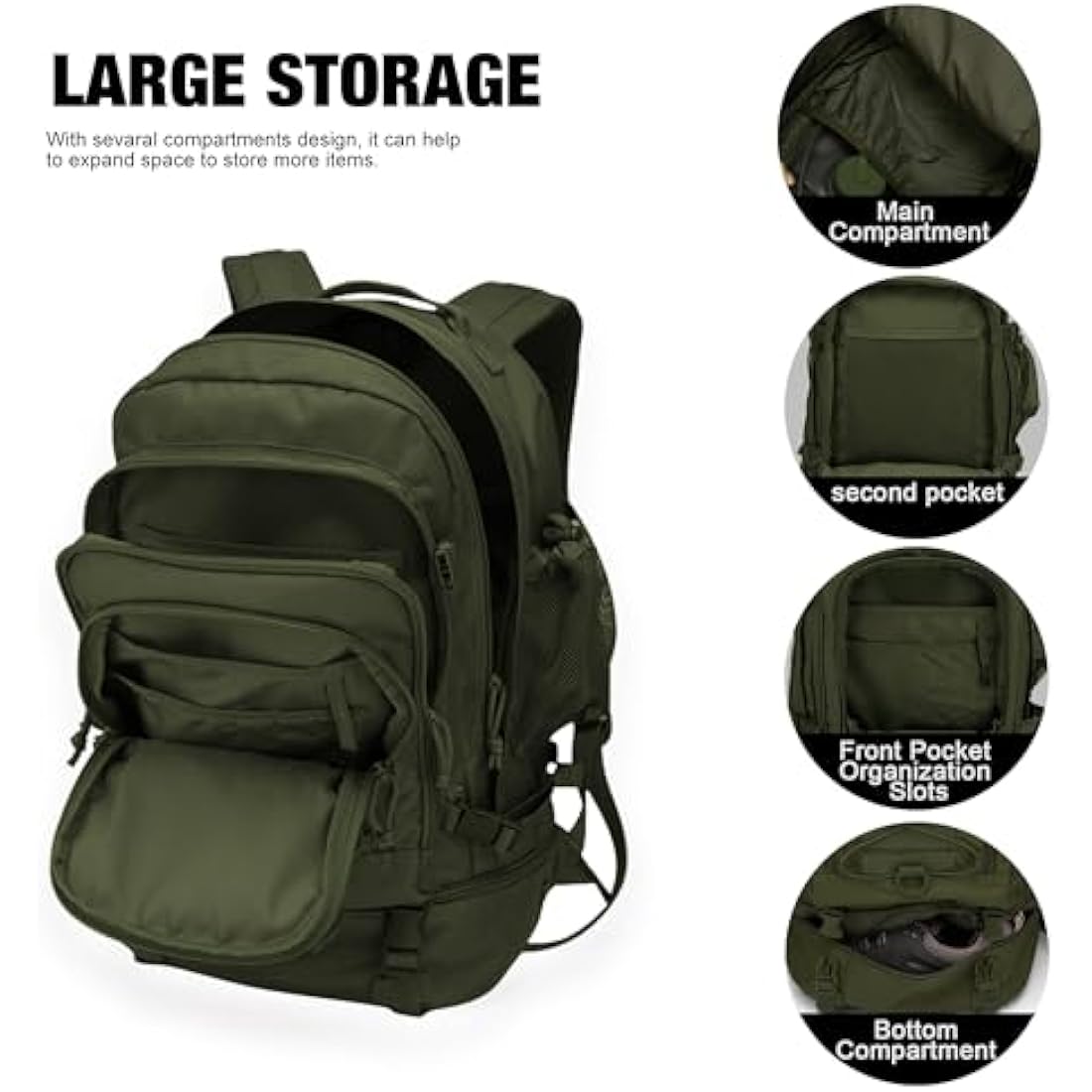 Mardingtop Military Backpack for Men, Tactical Army Backpack, Hiking Backpack with Shoe Compartment for Outdoor Camping,Travel,Trekking,28L Motorcycle Backpack…