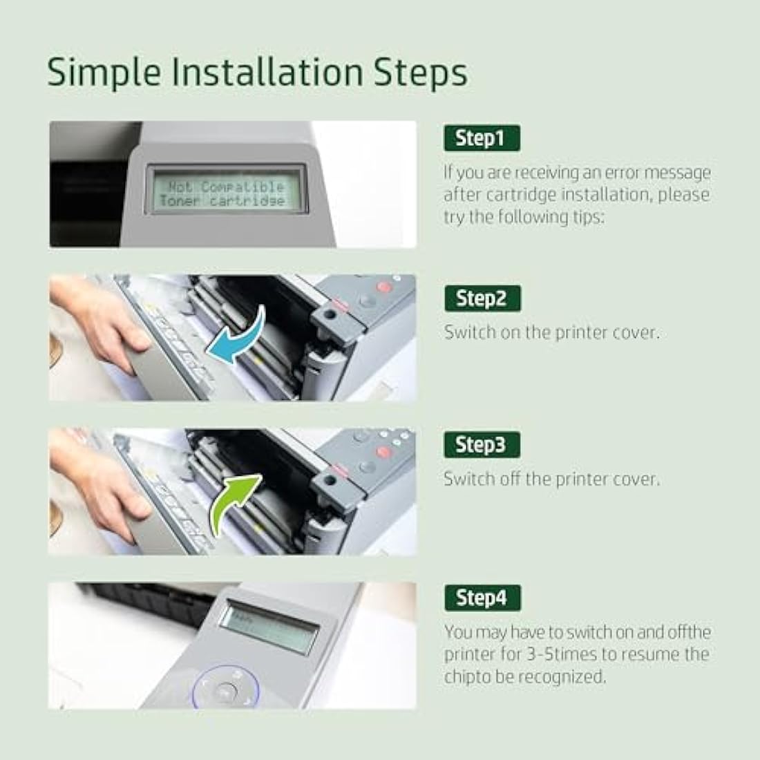 4 Pack CLT-404S CLT-P404C CLT-K404S for Samsung Xpress SL-C430 C430W C432 C433 C432W C433W C480 C480W C480FW C480FN C482 C482 C482W C483W C482FW C483FW C48X C43X 404S 404C Toner Cartridge(B/C/M/Y)