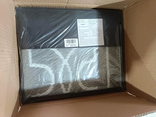 Cekene Large Outdoor Rug Waterproof Black 245x305cm Patio Rugs Reversible RV Camping Mat Lightweight Plastic Portable Outdoor Carpet for Picnic Porch Deck Backyard BBQ Beach