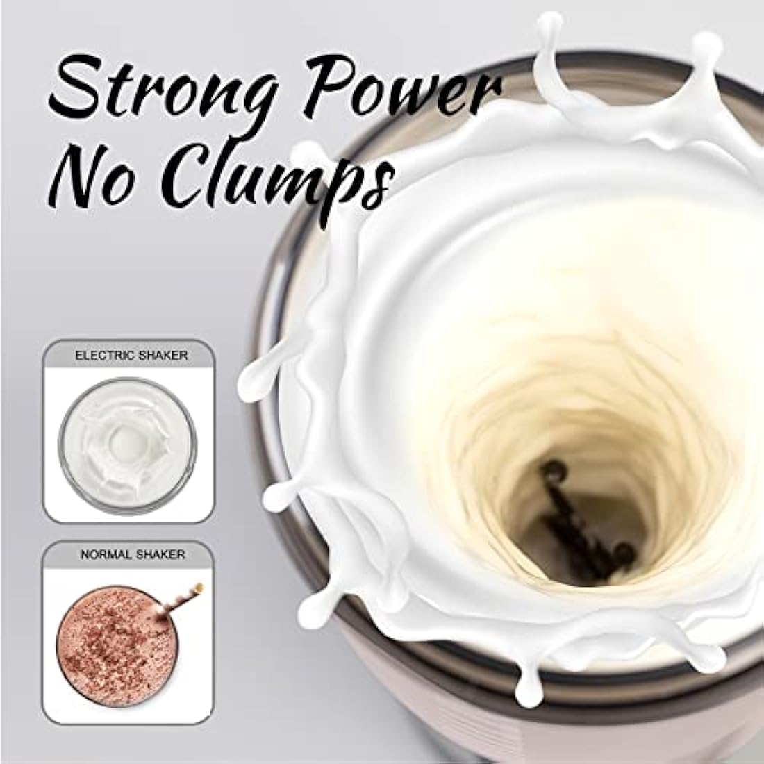 HIYAA Electric Protein Shaker Bottle, 16 oz Rechargeable Vortex Portable Electric Mixer, BPA Free, Shaker Cups for Protein Shakes and Meal Replacement Shakes, Perfect Gym Gift for Men Women, Black