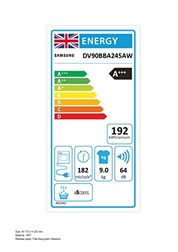 Samsung Series 5 DV80CGC0A0ABEU with OptimalDry and SmartThings, Heat Pump Tumble Dryer, 8kg