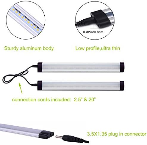 AlBOO Under Cabinet Kitchen Lights Wired LED Daylight White 6000K Dimmable 8 Pack,28cm Under Cupboard Kitchen Lights 24V Plug in with Mains,Ultra Thin Under Couter Light Display Lighting for Cabinet