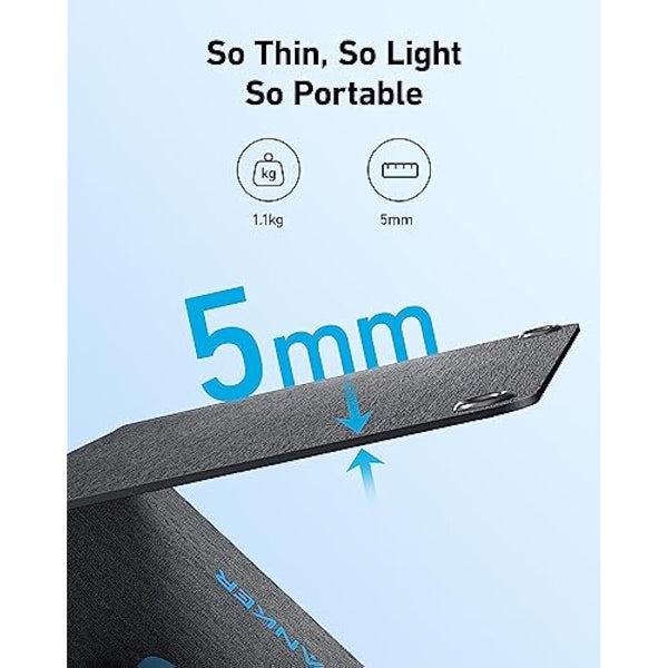 Anker Solix PS30 Solar Panel, 30W Foldable Portable Solar Charger, IP65 Water and Dust Resistance, Ultra-Fast Charging, Charges 2 Devices at Once, for Camping, Hiking, and Outdoor Activities.