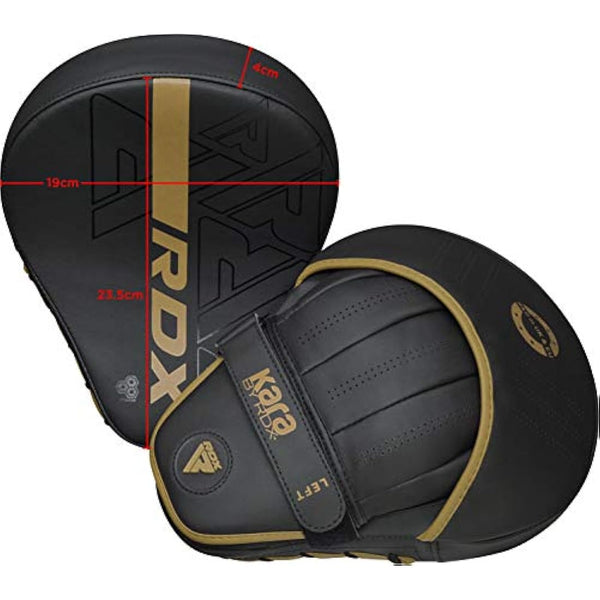 RDX Boxing Pads Curved Focus Mitts, Maya Hide Leather KARA Hook and jab Training Pads, Adjustable Strap Ventilated, MMA Muay Thai Kickboxing Coaching Martial Arts Punching Hand Target Strike Shield