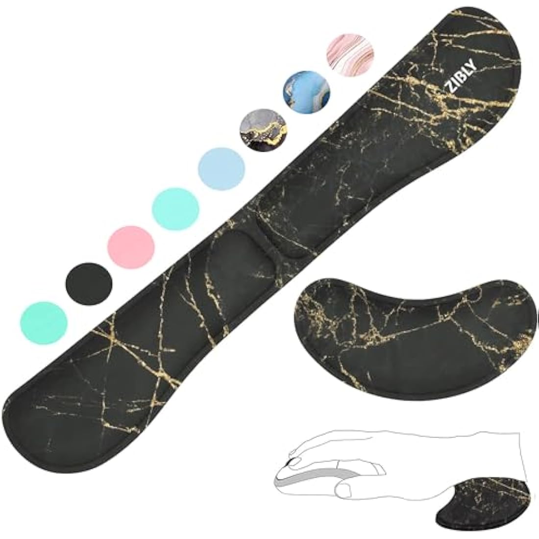 ZIBLY Wrist Rest Keyboard and Mouse Set - Non Slip Ergonomic Wrist Cushion Support Pad - Easy Typing,Pain Relief – Premium Silky Gel Memory Foam for Work from Home Gaming Computer Laptop