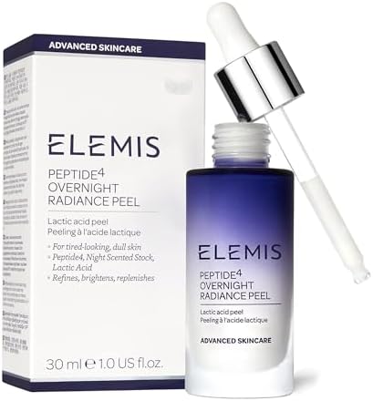 ELEMIS Peptide4 Overnight Radiance Peel, Enriched with AHAs and Nourishing Botanical Oils, Multi-Tasking Daily Lactic Acid Peel Gently Exfoliates for a Brighter, Flawless-Looking Complexion, 30ml