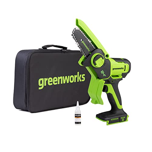 Greenworks 24V Mini Chainsaw 4 Inch (10cm) Cordless Battery Powered Chainsaw Without Battery & Charger,7.8m/s Chain Speed Electric Chainsaw for Tree