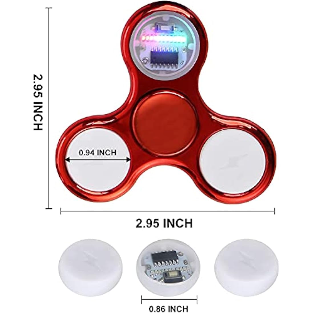 Dilabnda 6 PCS Light Age 3+ up Fidget Spinner Toys, LED Sensory Hand Fidget Toys, Glow in The Dark Multiple Flash Modes Finger Toys Pack for Birthday Party Favors