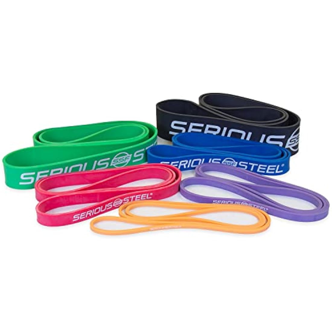 'Serious Steel Fitness 32'' Resistance Training Bands (Portable Exercise Band System Training Bands- Great for Individuals Under 5'10'')'