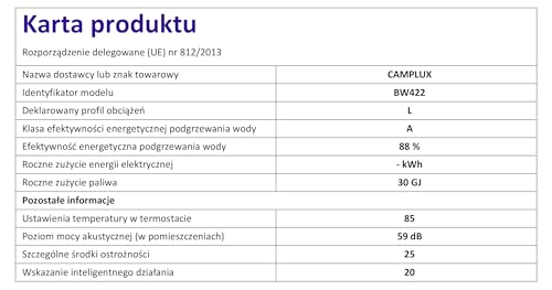 CAMPLUX Gas Water Heater 20 litres, Instant LPG Water Heater for Garden Shower, RV, Tiny House, ECO/Full Mode, BW Series BW528B