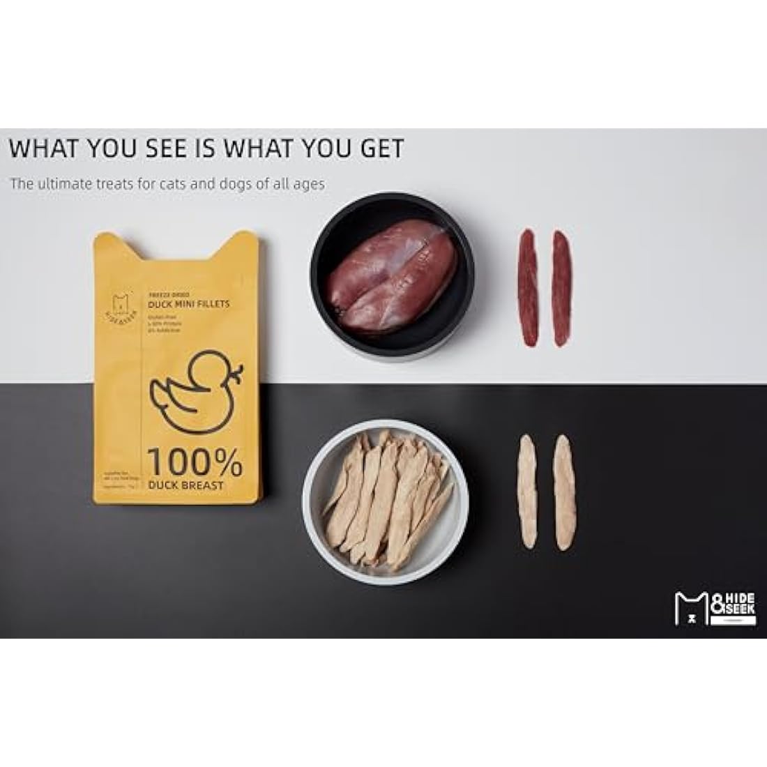 Hide & Seek London Freeze Dried Duck Mini Fillets For Cats & Dogs (75g x 4(Pack of 4))
