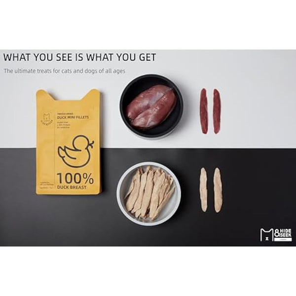 Hide & Seek London Freeze Dried Duck Mini Fillets For Cats & Dogs (75g x 4(Pack of 4))