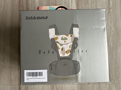 Bebamour Baby Carrier Newborn to Toddler Baby Carrier Hipseat 0-36Months with Head Hood, 3 PCS Teething Pads, Waist Extender, Grey