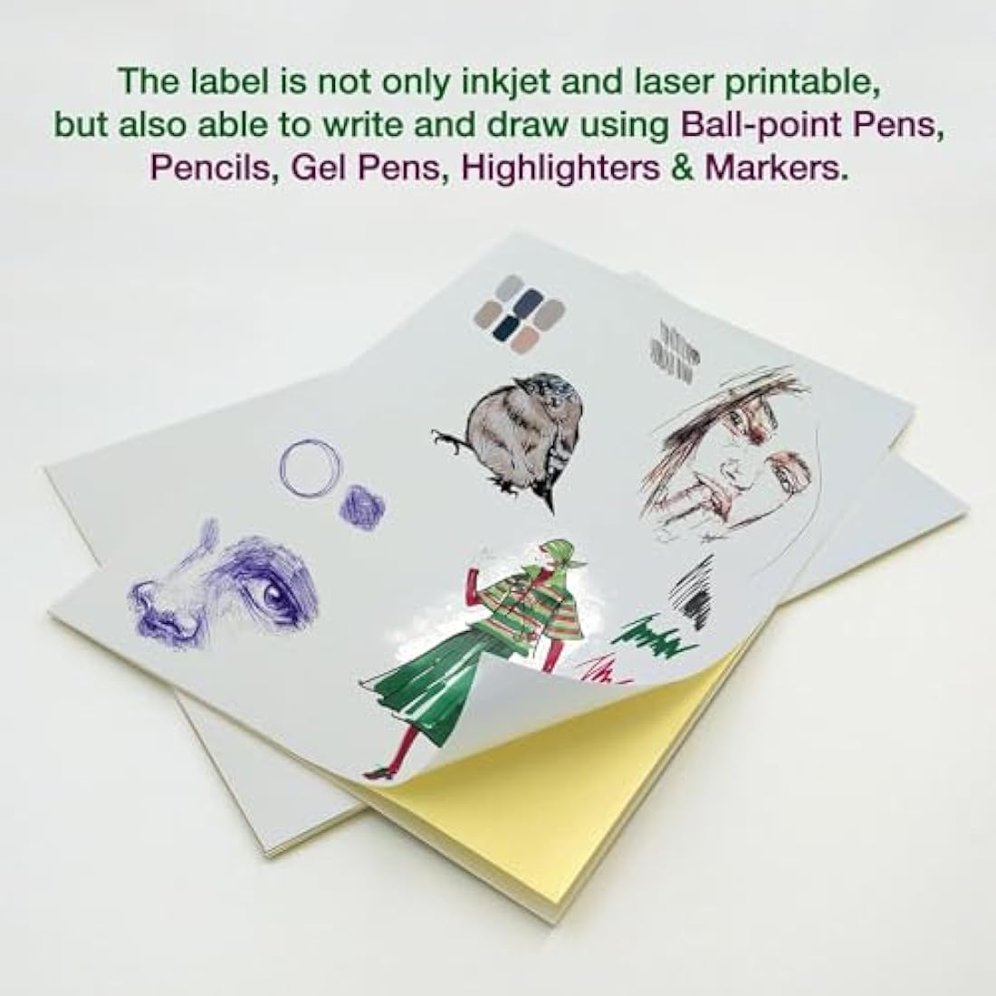 Evergreen Goods 500 Sheets A4 White Glossy Self Adhesive Sticky Back Label Printable Sticker Paper | Inkjet & Laser Printing