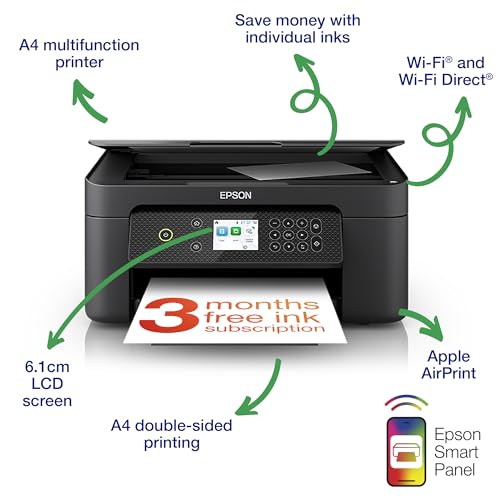 Epson Expression Home XP-4205 3-in-1 Ink Multifunction Printer, Scanner, Copier, WiFi, 1440dpi, Duplex, 2.4 Inch Display, DIN A4, incl. 3 Months Readyprint Flex Trial