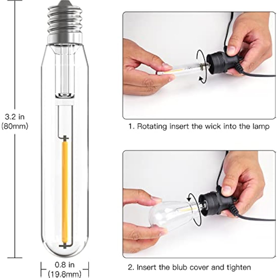 Festoon Lights Outdoor, GlobaLink 53FT/16M S14 Outdoor Garden LED String Lights, IP65 Waterproof Outdoor String Lights Main Powered 2700K 15+1(Spare) Bulbs for Outside Patio Terrace Yard Wedding Party