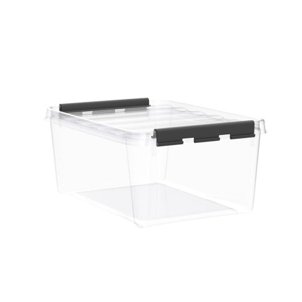 SmartStore 14L Clear Plastic Storage Boxes with Lid, 4 Pack, Reinforced, 10 Year Guarantee, Food Safe, Clip Locked, Stackable and Nestable, BPA Free