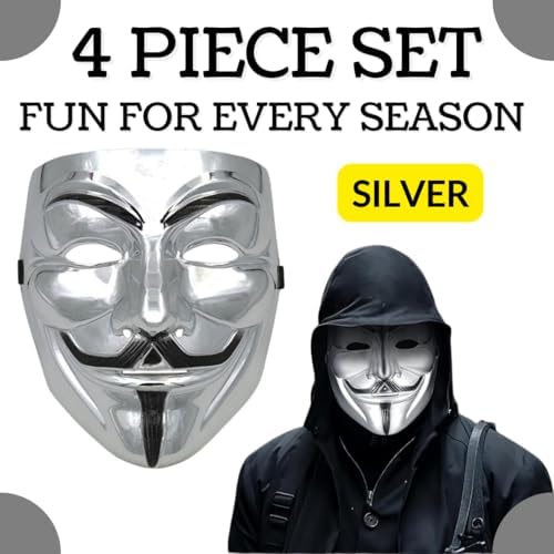 GrassVillage Anonymous Halloween V for Vendetta Mask Set - PARTY, WORLD BOOK WEEK/HALLOWEEN KIT