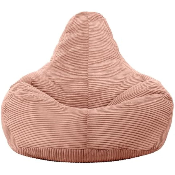 icon Dalton Cord Recliner Bean Bag, Dusk Pink, Large Adult Bean Bag Chair with Filling Included, Comfy Chair, Living Room Furniture, Bedroom Furniture
