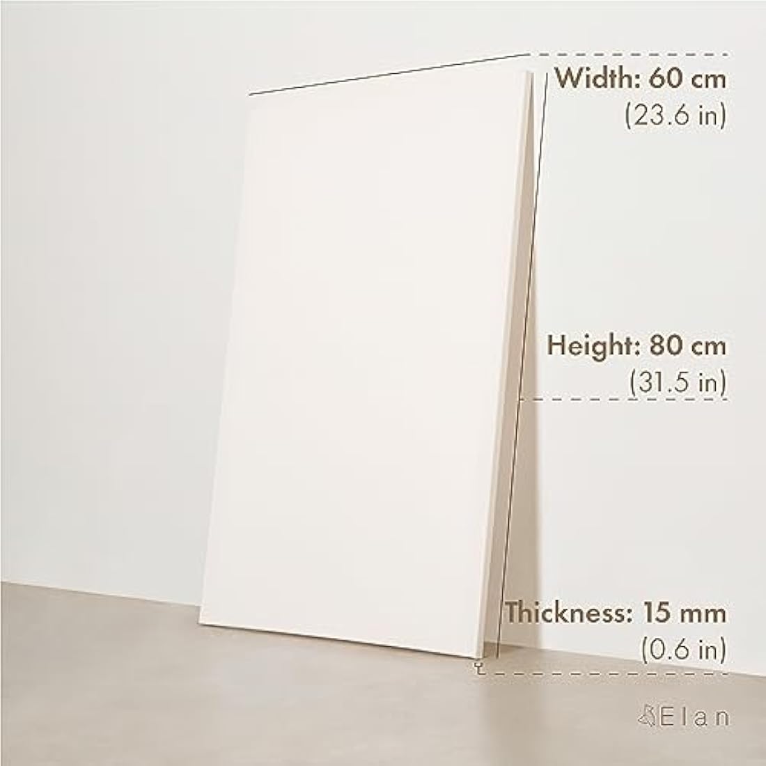 Elan Stretched Canvases 60x80 CM, 4-Pack Large Canvas for Painting 280 GSM, Triple Primed Large Stretched Canvas for Painting 60x80 CM