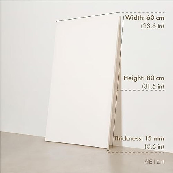 Elan Stretched Canvases 60x80 CM, 4-Pack Large Canvas for Painting 280 GSM, Triple Primed Large Stretched Canvas for Painting 60x80 CM