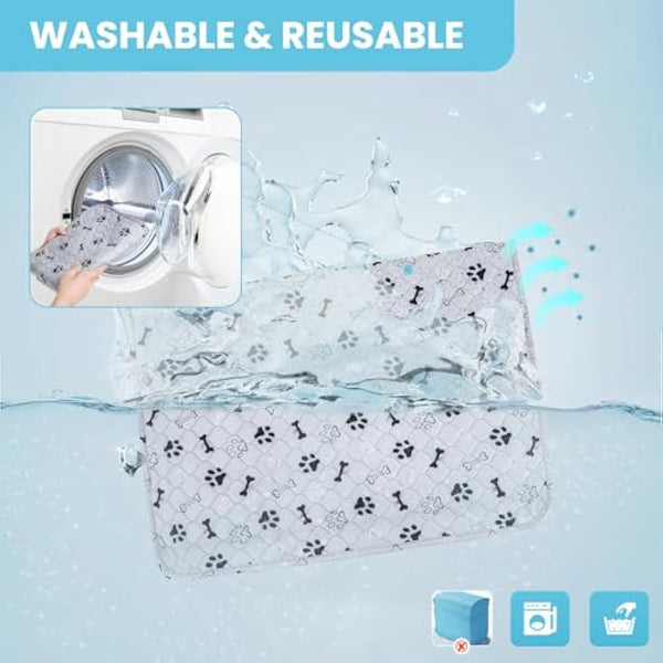 PmakeEorT Puppy Pads Washable, 2 Pack Reusable Dog Training Pads Fast Absorption, Waterproof Dog Mat Whelping Pee Pads for Playpen, Crate, Floor - 104x104 cm