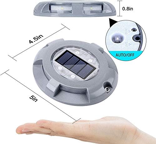 Siedinlar Solar Deck Lights Outdoor Waterproof Ground Light Solar Lights Outdoor Garden for Pathway Driveway Step Dock 4 Pack (Cool White)