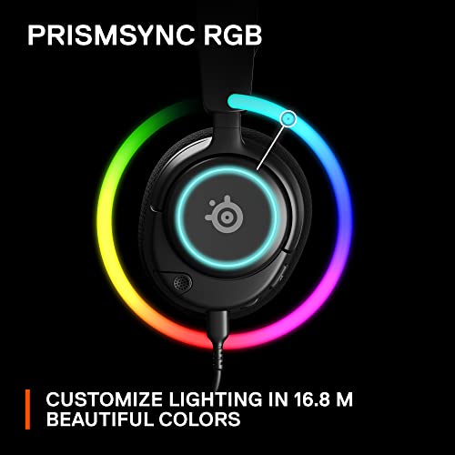 SteelSeries Arctis Nova 3 - USB-C Gaming Headset for PC, PS4, PS5 & Switch - RGB Lights - Hi-Fi Drivers - 360° Spatial Audio - AirWeave Memory Foam Earcups - Super Lightweight - ClearCast Gen 2 Mic