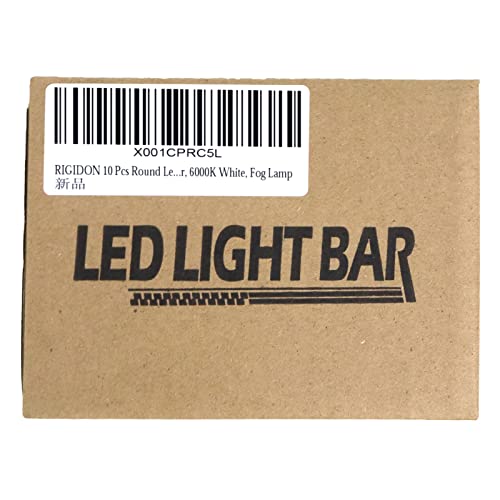 RIGIDON 2 Pcs Round Led Work Light, 4 inch 42W Flood Beam, 12V 24V Driving Lights Lamp for Car Off Road Boat Truck 4x4 SUV ATV Tractors Excavator, 6000K White, Fog Lamp