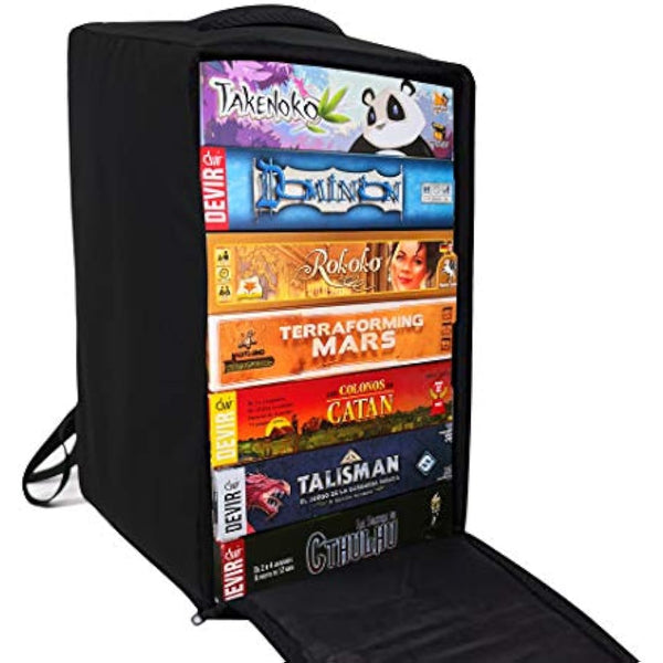 Doctor Frikistein BOARD GAME BAG | Backpack to carry board games | GREAT CAPACITY | 10mm PADDED, Handle, Shoulder strap and Outside Pocket | PROTECT and ORGANIZE your games in their transport.