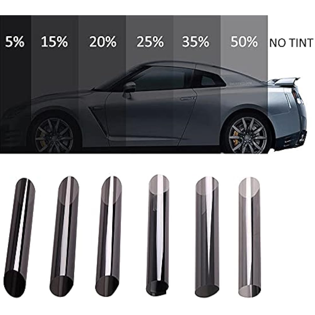 ETOPARS 76cmx6m 25% VLT Black Smoke Car Window Tint Film Roll Van Vehicle Home Office Glass Solar Film Tinting Heat Insulation Sun Protection