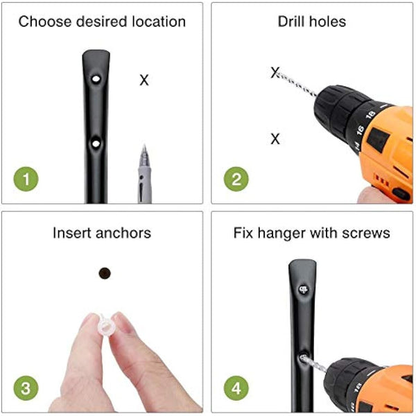 Heavy Duty Garage Storage Hooks, Wall Mounted Utility Hanger Indoor Hanging Rack for Kayak Canoe, Surfboard,Snow Board,Ski Board, Ladder, Folding Chairs, Bicycle and Tools (4 Pack)