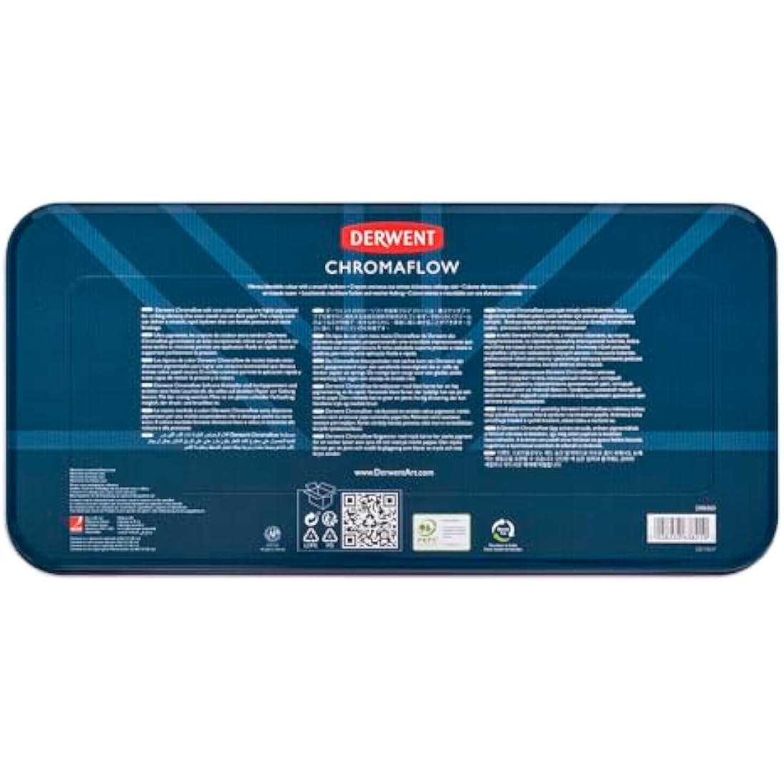 Derwent Chromaflow Pencils, Set of 150 in Tin, 3.5mm Round Core, Premium Core Strength, Blendable with Smooth Texture, Ideal for Drawing, Colouring & Layering, Professional Quality, 2306263