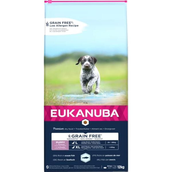 Eukanuba Grain Free Complete Dry Dog Food for Puppy Large and Giant Breeds with Ocean Fish 12 kg