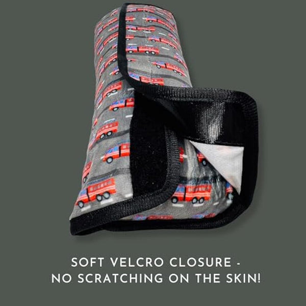 HECKBO cars firefighter car seatbelt pillow for children - machine washable - girl boy kids children soft car seat belt cover sleeping pillows protection car travel pillow cushion vacation