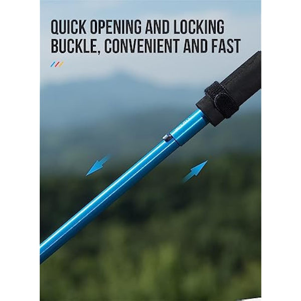 AONIJIE Folding Ultralight 7075 Aluminum AlloyTrekking Poles Quick Lock Trekking Hiking Pole Walking Stick