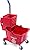 CFS Plastic Commercial Mop Bucket with Side-Press Wringer, 26 Quarts, Red