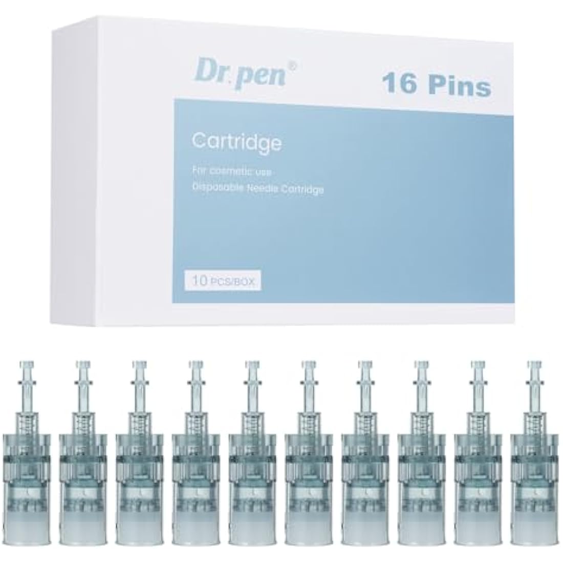 Dr.pen M8/M7S Cartridges 16 Pins, 10Pcs Dr.pen Replacement Cartridges for Microneedling Pen M8/M7S Model, Authentic Disposable Microneedling Cartridges (16 Pins, 10Pcs)