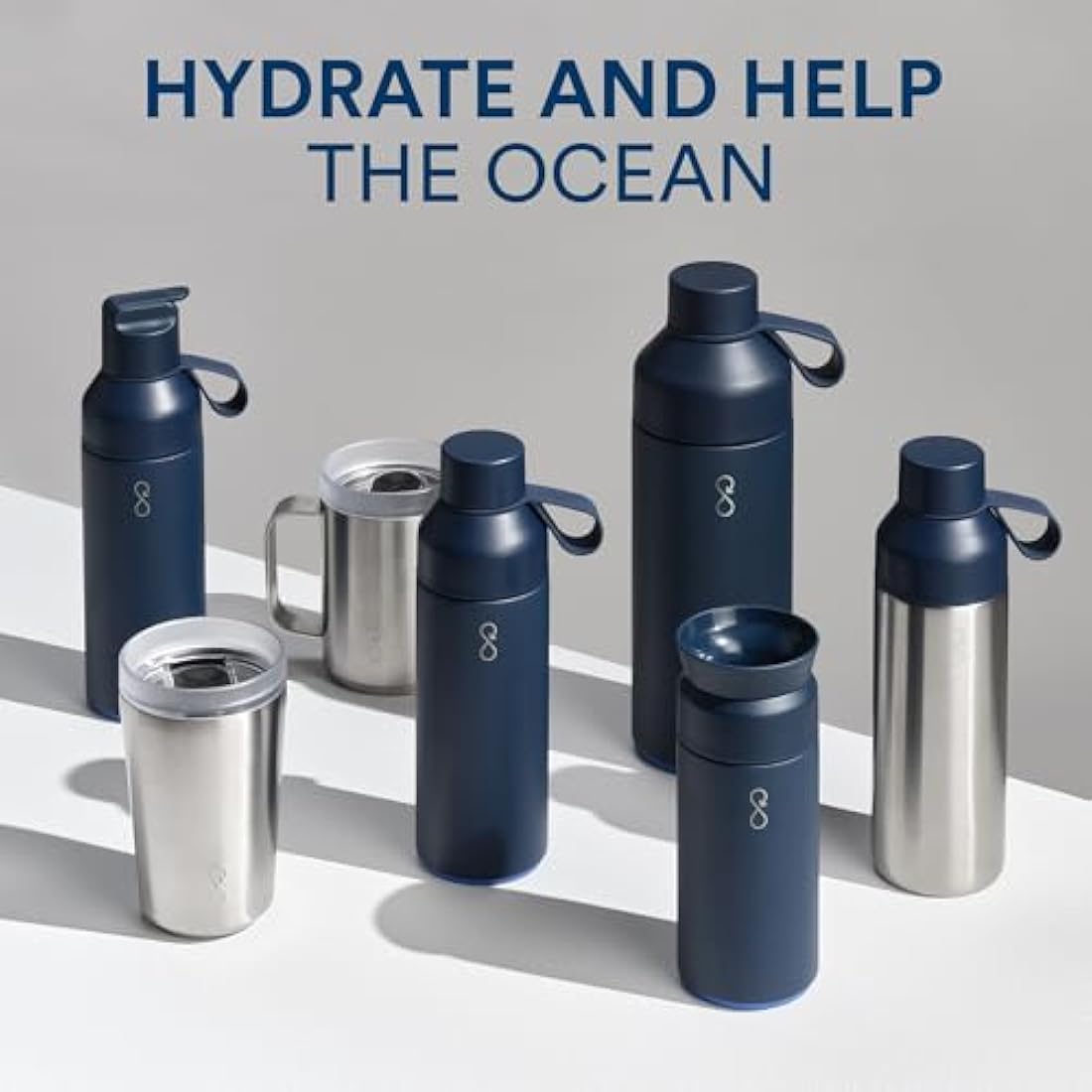 Ocean Bottle - Recycled Stainless Steel Bottle - Eco-Friendly & Reusable (Big 1l, Obsidian Black)