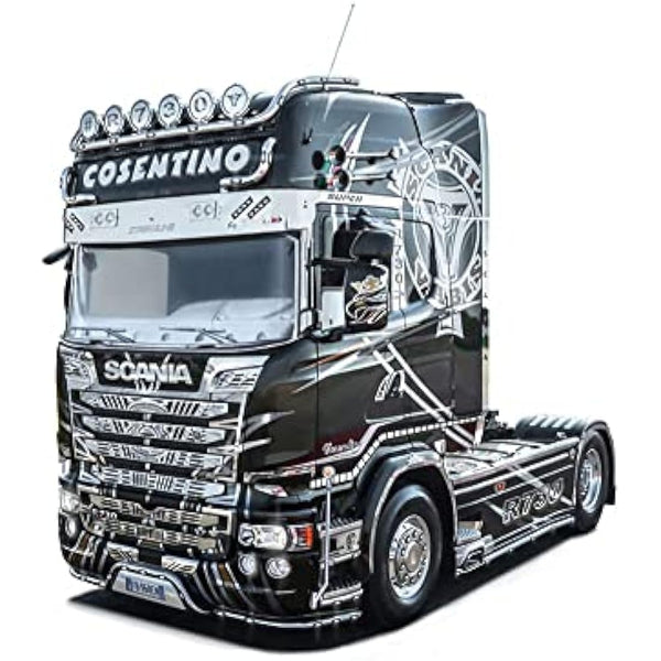 ITALERI 3952S - 1:24 Scania R730 Streamline Show Truck, Model Making, Kit, Stand Model Making, Crafts, Hobby, Gluing, Plastic Kit, Detailed, Unisex Adults, Black