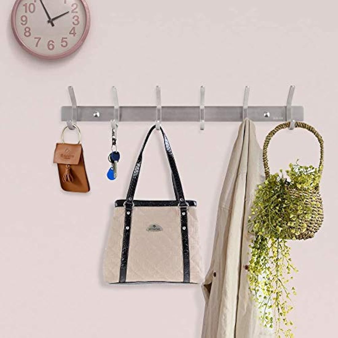 Dripex Coat Hook Rack Wall Mounted 304 Stainless Steel Hanger Heavy Duty Clothes Hat Holder (6 Hooks - 2 Pack)