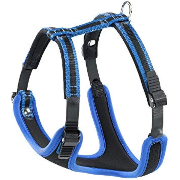 Ferplast Small Size Dog Harness ERGOCOMFORT SMALL, Adjustable Dog Harness, Comfortable, Padded, Double Micro-adjustment Closure, Quick Release, Blue
