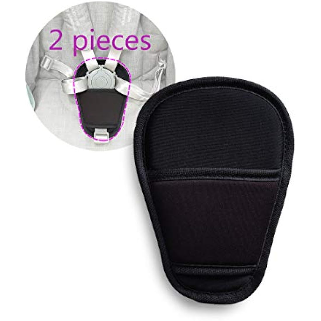 2 Piece Baby Stroller Car Seat Seat Belt Cushion Universal High Chair Crotch Belt Pads for Newborns Infants and Kids (Crotch Pads)