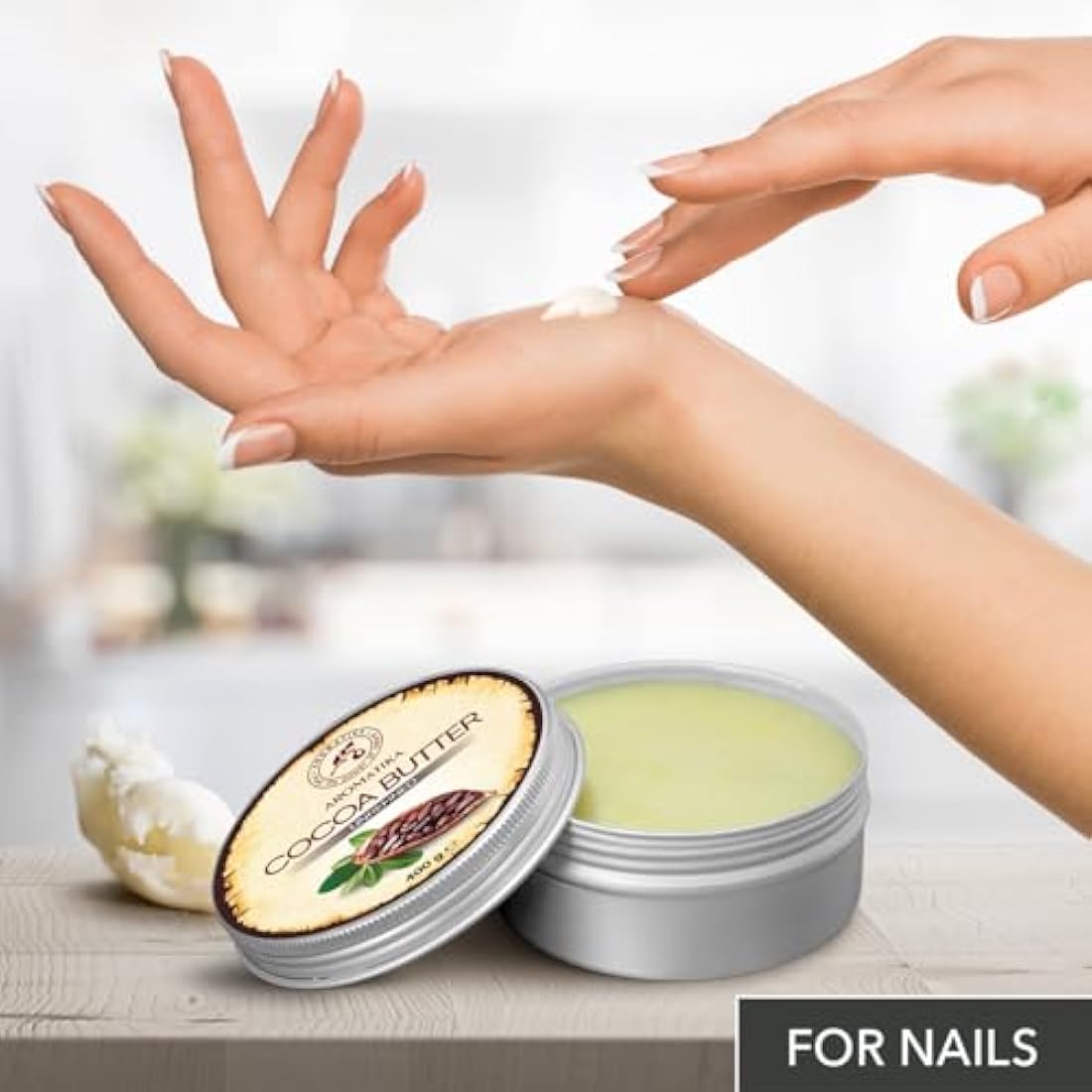 Cocoa Butter 400g - Unrefined - Pure & Natural - Cocoa Butter for Beauty Care - Moisturiser for Hair - Skin - Lips - Face - Body - Massage - Good for Beauty