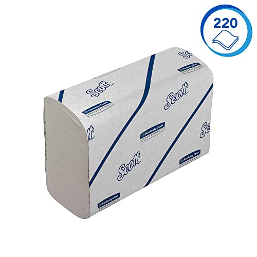 Scott Essential Hand Towels 6636 - Narrow-Fold Paper Hand Towels - 12 Clips x 220 White Paper Towels (2,640 Total)