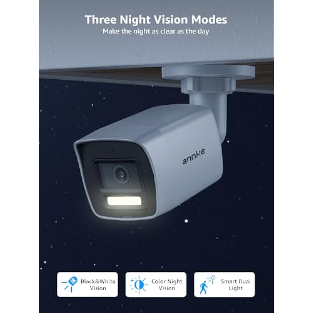 ANNKE C800 4K Wired PoE IP Camera, 8MP Ultra HD PoE Camera, IP67 Outdoor Surveillance Camera with Human/Vehicle Detection, Color Night Vision, Built in Mic