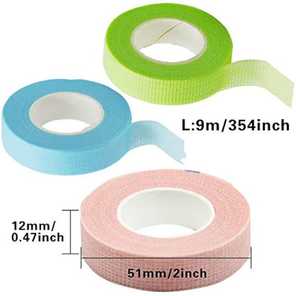 3 Rolls Eyelash Tape, Adhesive Lash Extension Tape Breathable Micropore Fabric Tape Lash Extensions Supplies, Breathable Micropore Fabric Eyelash Tape