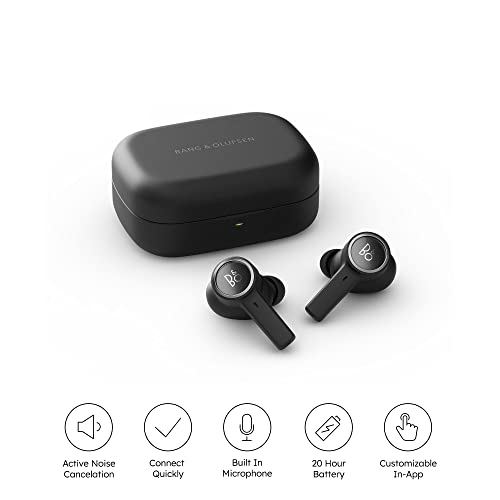 Bang & Olufsen Beoplay EX - High-end Wireless Bluetooth Noise Cancelling Earphones, Playtime Up to 28 Hours, Waterproof Wireless Earbuds for Work, Sport and Play with Charging Case - Black Anthracite